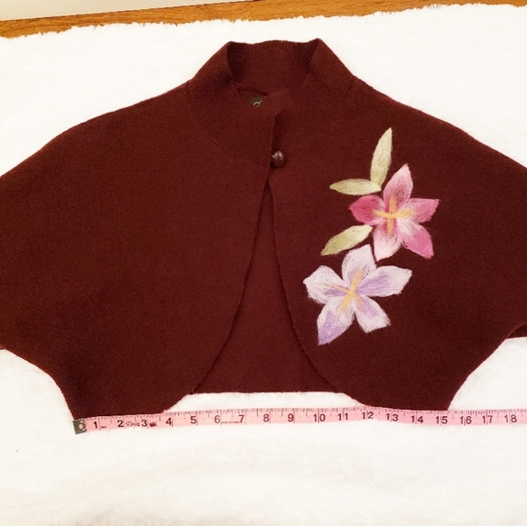 Amore Floral Wool Cropped Shrug Cardigan - Picture 4 of 7
